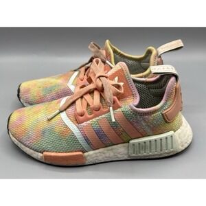 Women's Size 6.5 adidas Boost NMD_R1 Tie-Dye Multicolor Mesh Sneaker Shoe FY1271